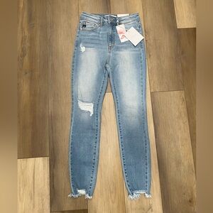 NWT Kancan Blue Distressed Women's Jeans size 1/24